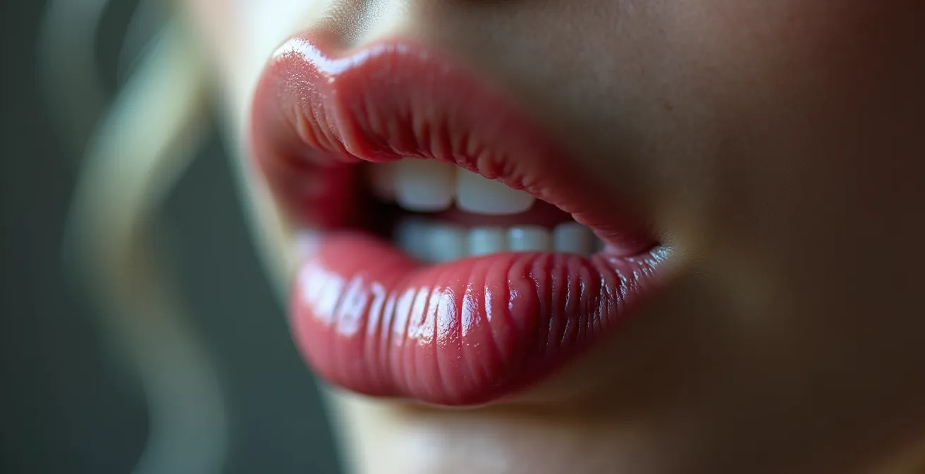 Detalle macro de respiración agitada durante crisis de ansiedad