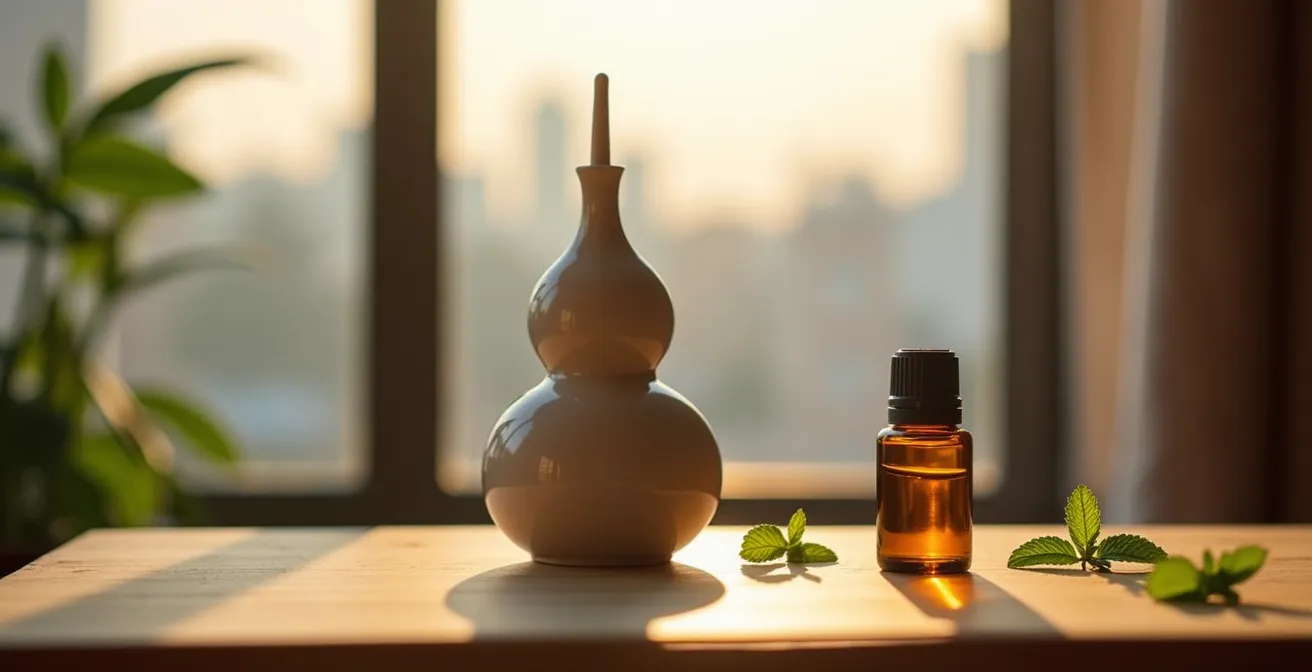 Ritual de mate con aceite de menta para concentración