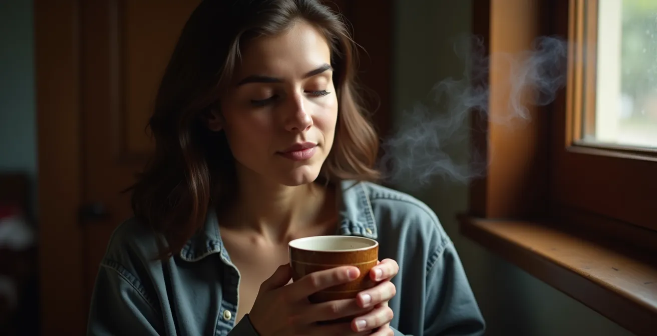 Momento de contemplación silenciosa con mate en ambiente argentino tradicional