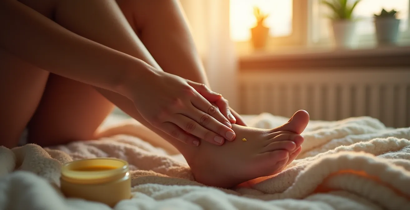 Aplicación de vaselina en zonas secas de la piel con técnica slugging